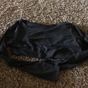 Grey Athleta- cut out back- work out long sleeve